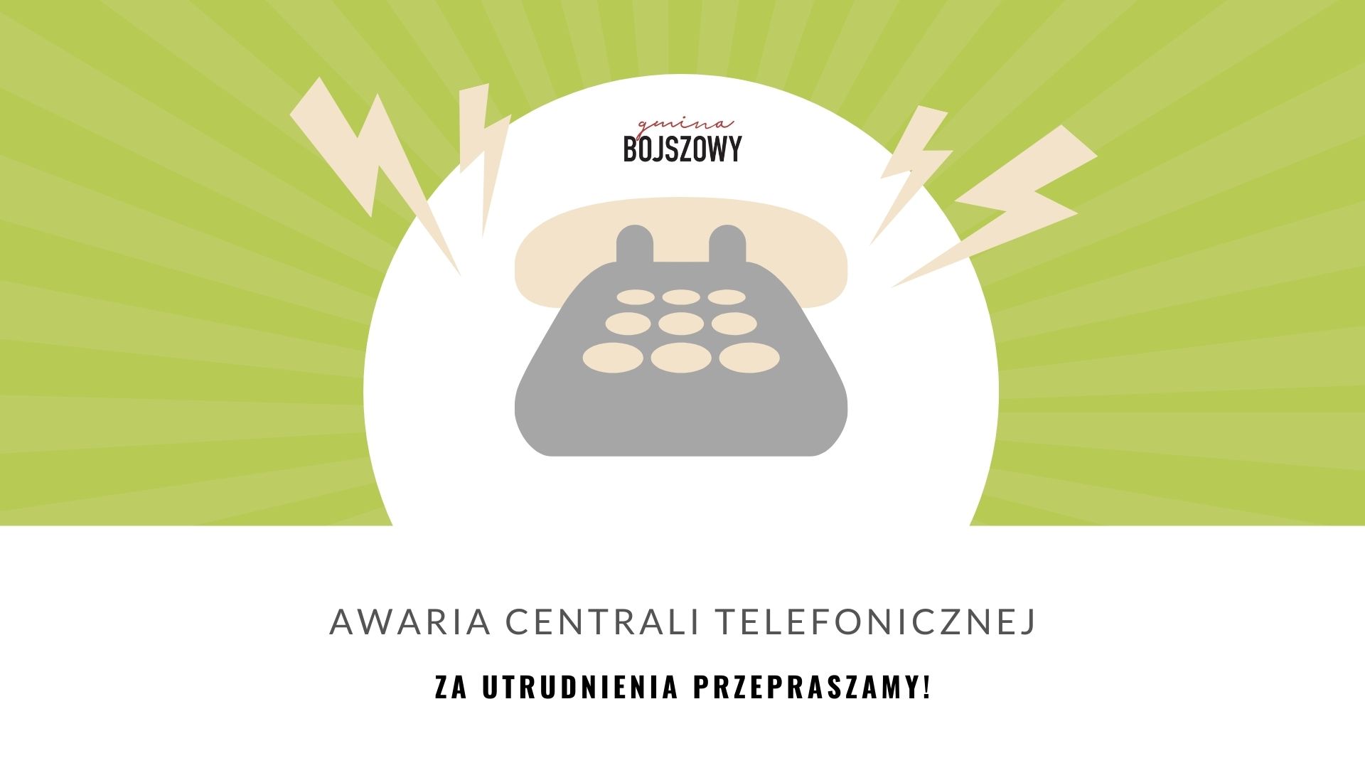 grafika telefonu, informacja o awarii centrali telefonicznej