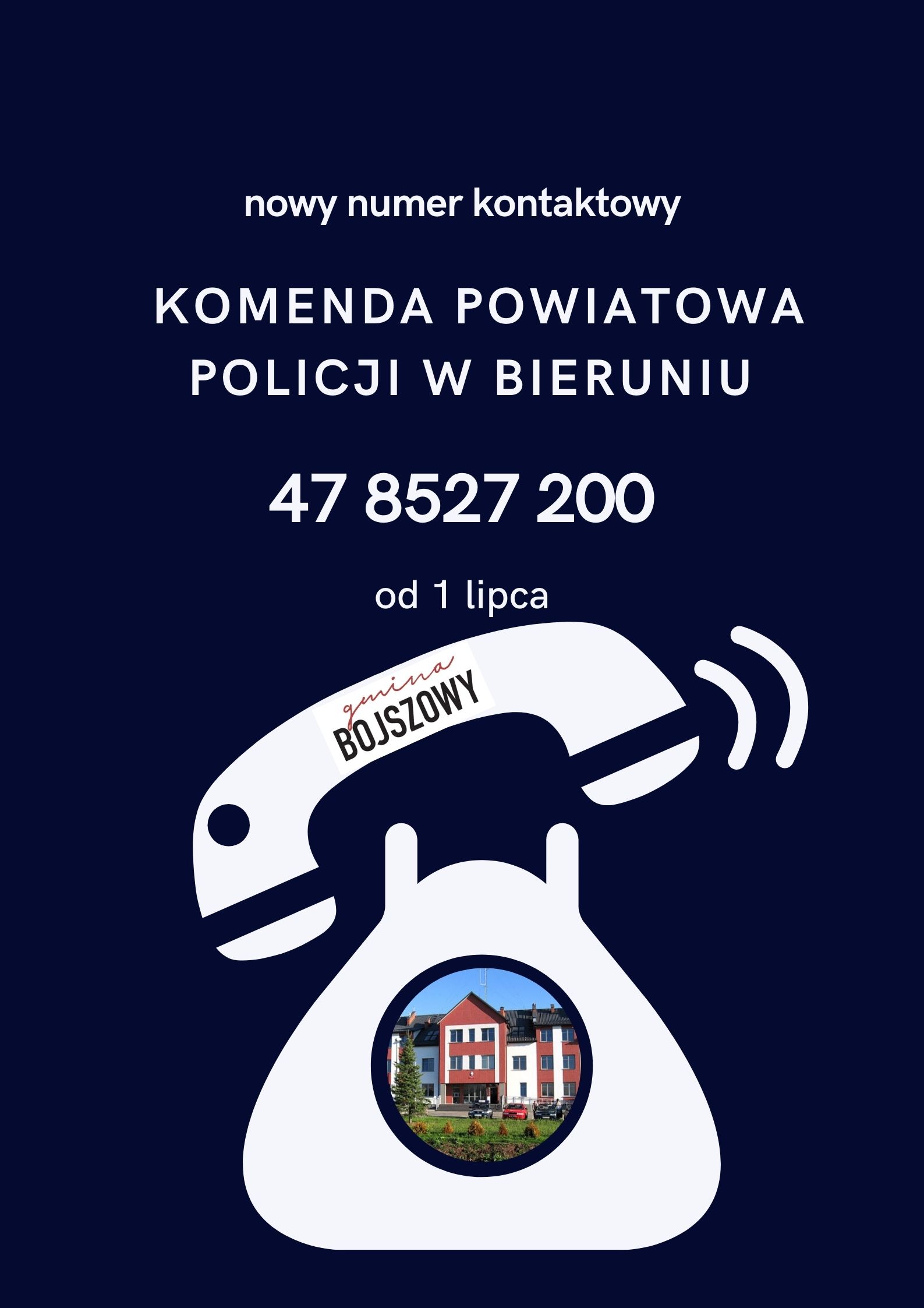 nowy numer kontaktowy do policji w Bieruniu 478527200