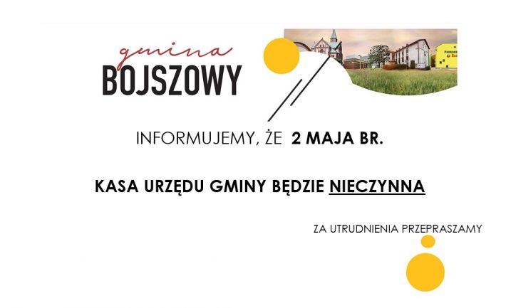 kasa urzędu nieczynna 2 maja