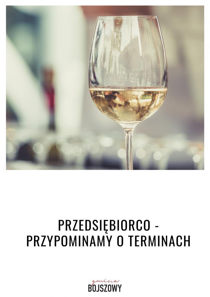 przypomnienie o terminach związanych ze sprzedażą alkoholu